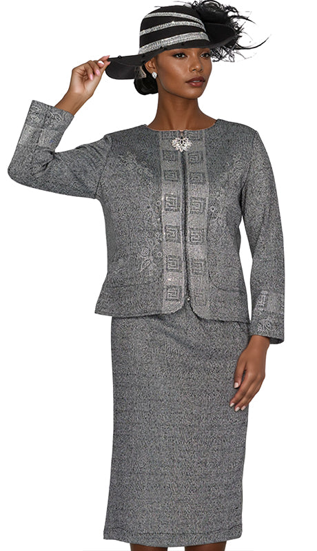 Elite Champagne Knit 5964-GRY-IH  Suit