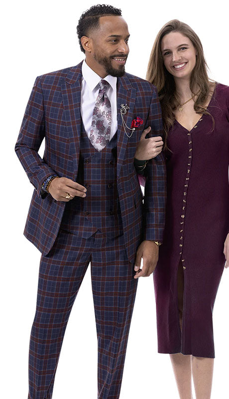 EJ Samuel M2791-BLU Mens  Suit