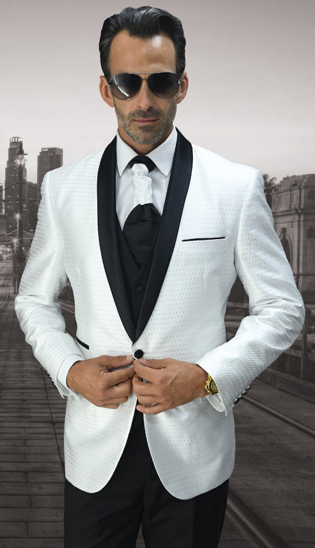Mens  Suit Bellagio-7 WHT
