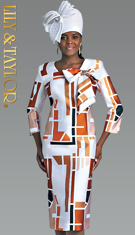 Lily And Taylor 4812-RUST-QS Ladies  Suit