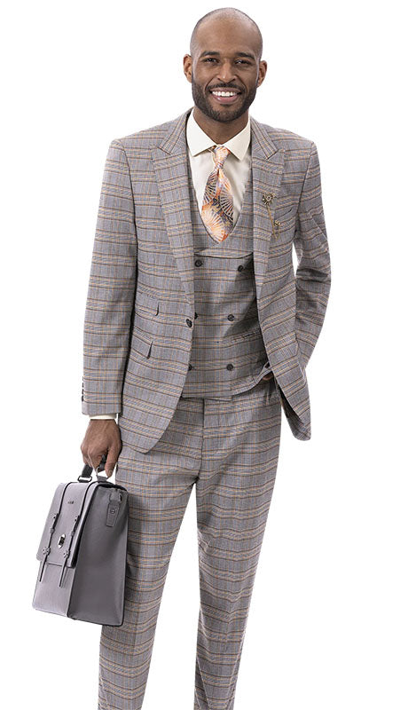 EJ Samuel M2793-GRY-QO Mens  Suit