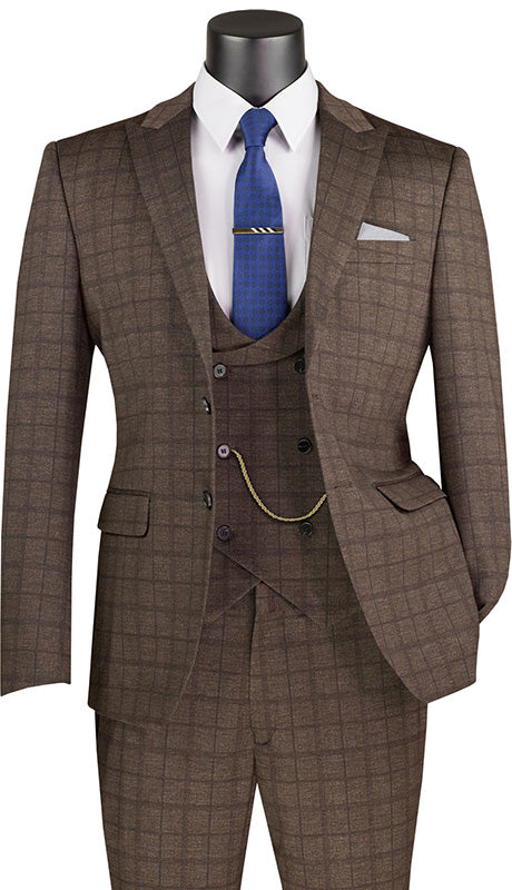 Vinci Mens Suit SV2W-8-BRN