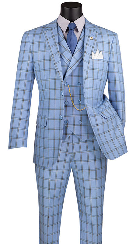 Vinci Mens Suit MV2W-4-LTBLU
