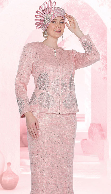 Elite Champagne Knit 5977-PNK  Suit for Women