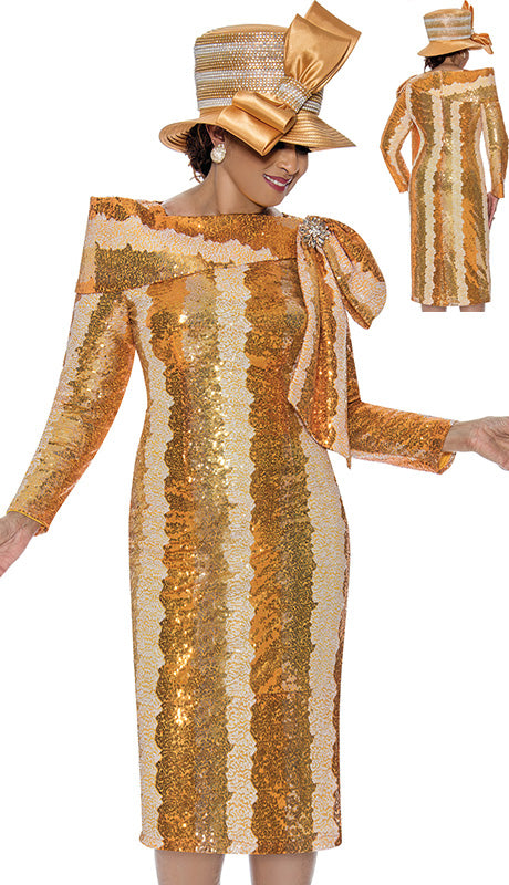Dorinda Clark Cole 309071-GLD-QO  Dress For Women