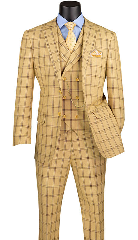 Vinci Mens Suit MV2W-4-TAN