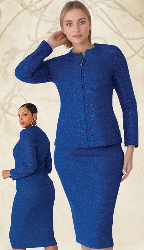 Liorah 7302-RYL Knit Skirt  Suit