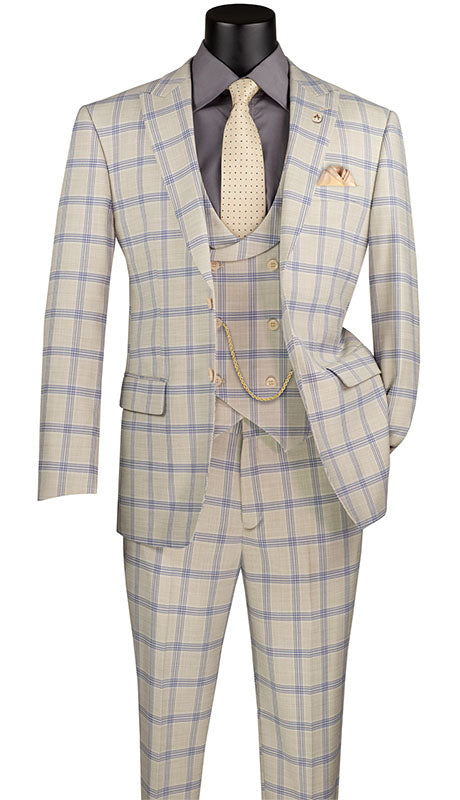 Vinci Mens Suit MV2W-5-BEIGE