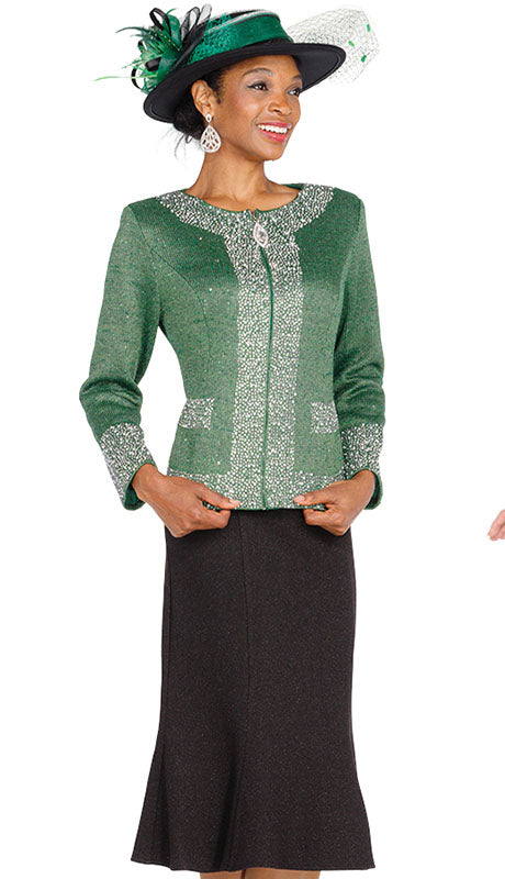 Champagne Italy Knit 5961-GRN-QS  Suit