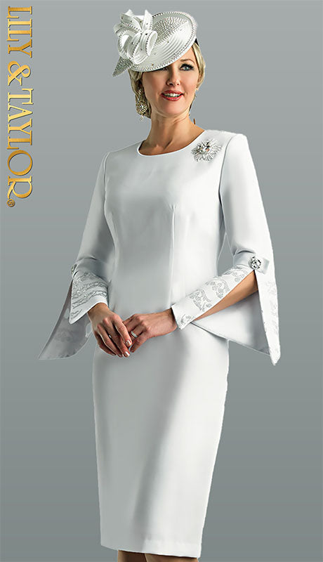 Womens  Dress 4625-WHT Lily And Taylor