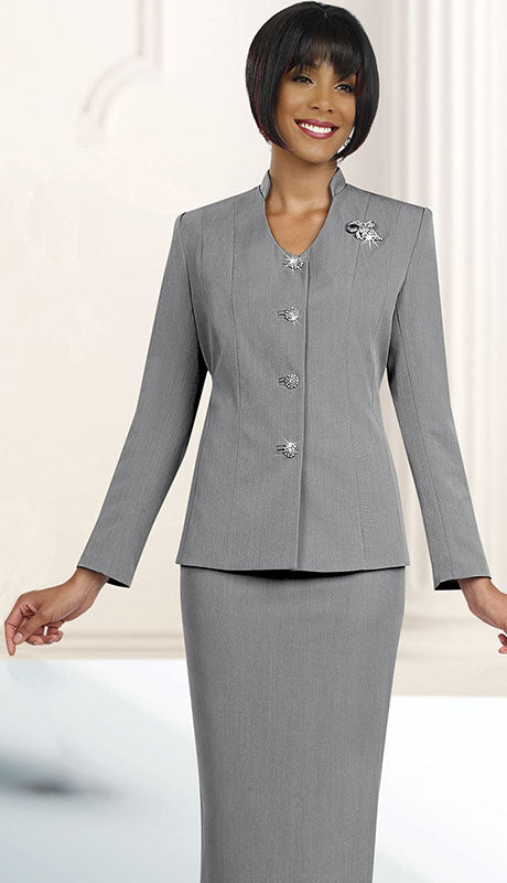 Ben Marc 78096-SIL Ladies Usher Suit for