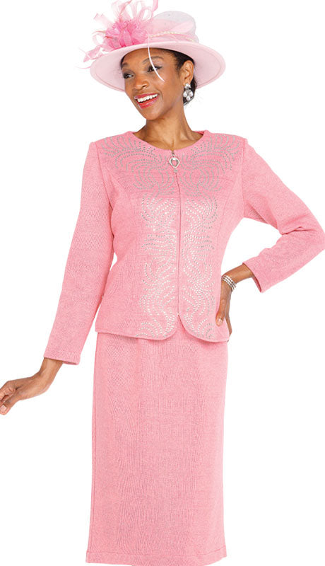 Elite Champagne Knit 5969-PNK-IH  Suit