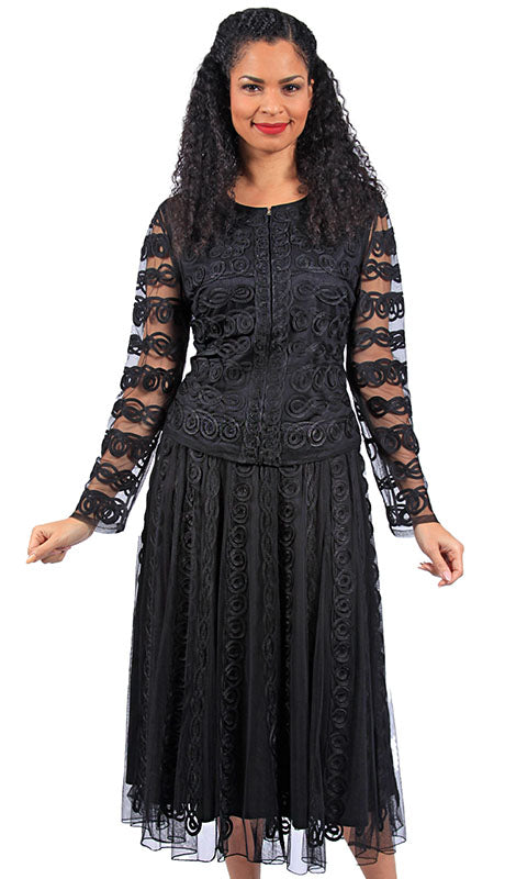 Diana Couture 8701-BLK  Suit