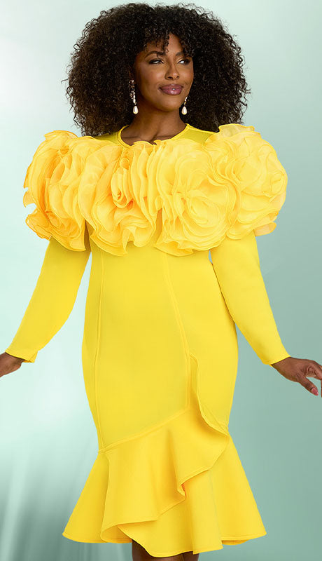 Donna Vinci 12109-YLW-QO Ladies  Dress