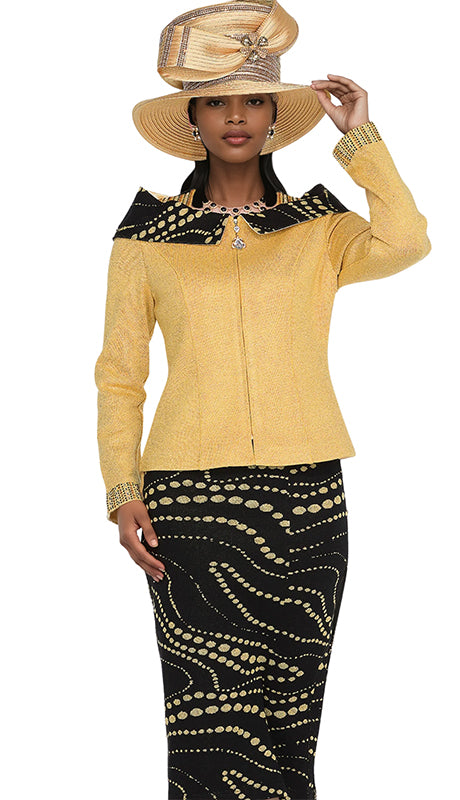 Champagne Italy Knit 5952-GLD-IH Ladies  Suit