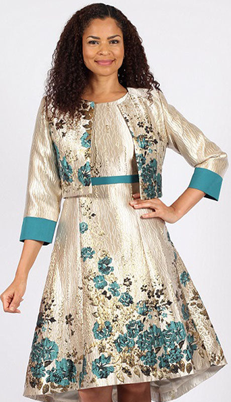 Diana Couture 8753-TEAL  Dress