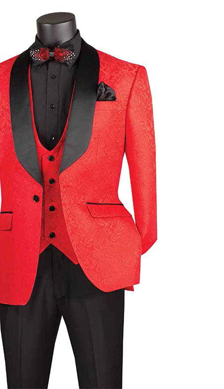 Vinci Mens Tuxedo TVSJ-1-RED