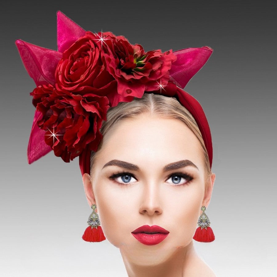 FOLKLORICO FA3352-RE  Fascinator