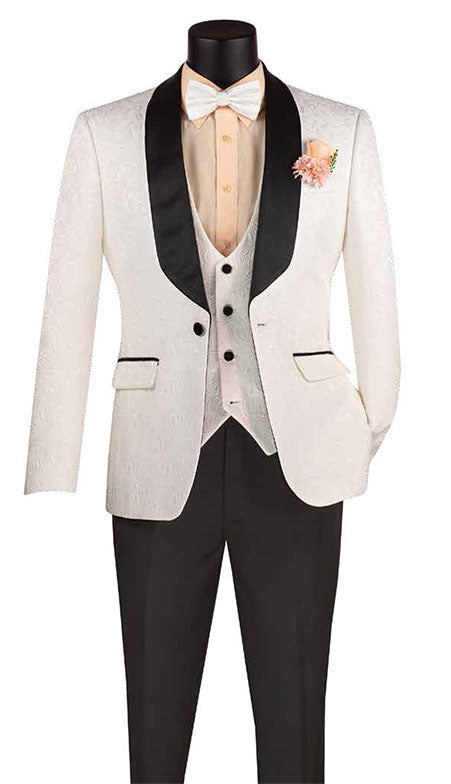 Vinci Mens Tuxedo TVSJ-1-WHT