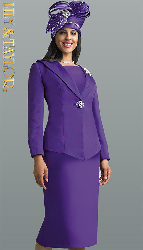 Lily And Taylor 4586-PUR-QO  Womans  Suit