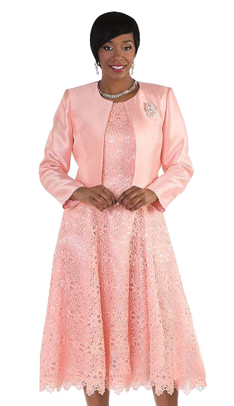 Tally Taylor 4529-PEACH Jacket Dress