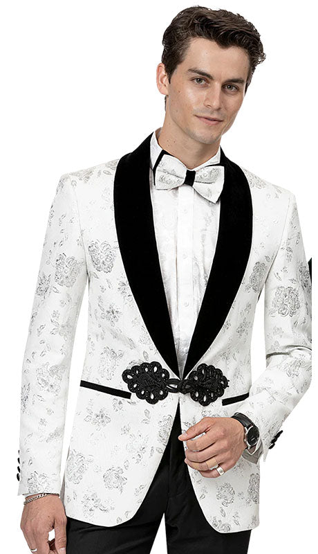 EJ Samuel J168-WHT-QO Mens Blazer