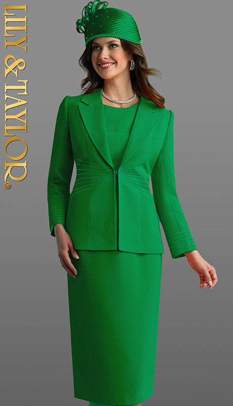 Lily And Taylor 4744-EMR-QS Ladies  Suit