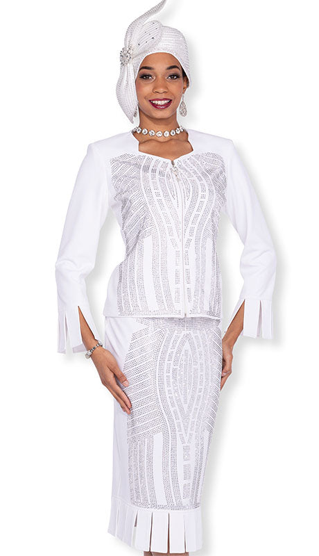 Elite Champagne Knit 5982-WHT-IH Ladies  Suit