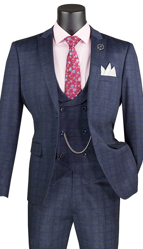Vinci Mens Suit SV2W-8-NVY