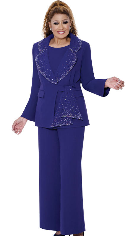 Dorinda Clark Cole 309093-PUR-IH Ladies Pant Suit