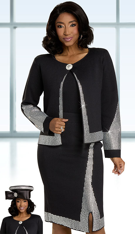 Donna Vinci Knit 13435-BLK-IH  Womens  Suit