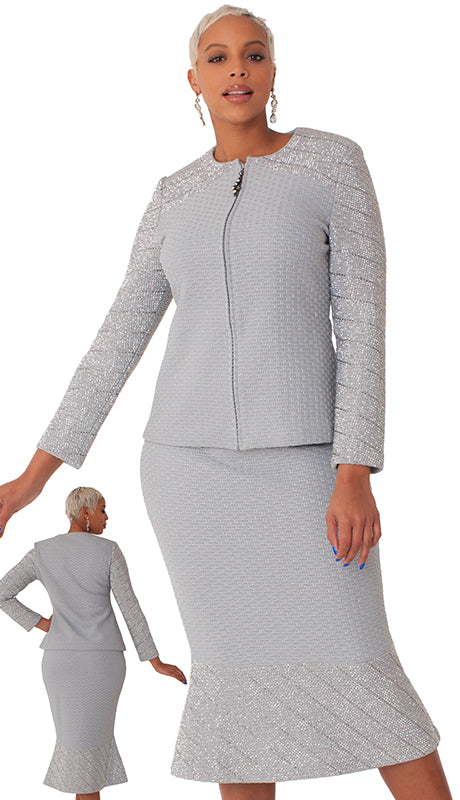 Liorah 7304 Knit Skirt  Suit