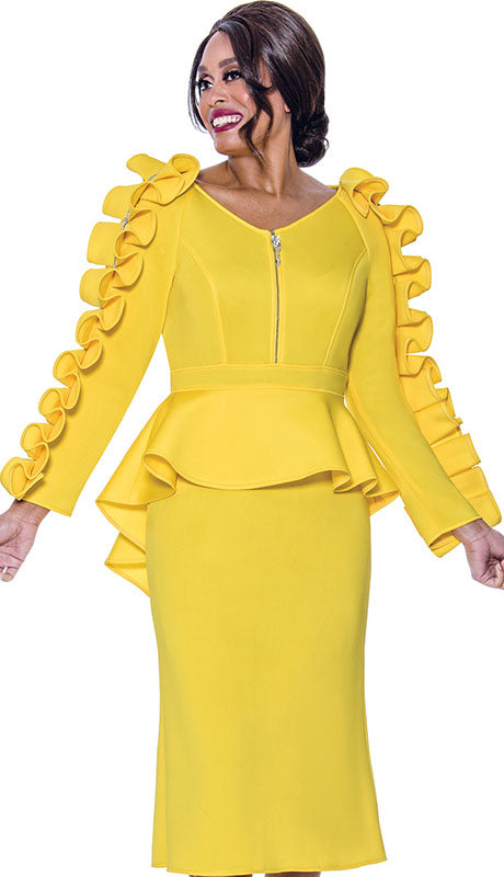 Stellar Looks SL1771-YLW-IH Designer  Dress