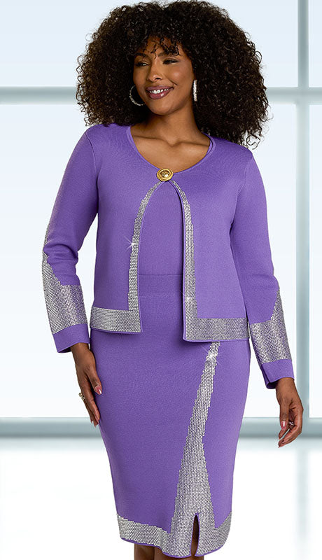 Donna Vinci Knit 13435-ORC  Womens  Suit