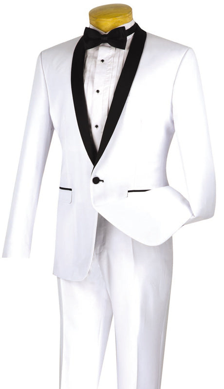 Vinci Mens Suit T-SS-WHT