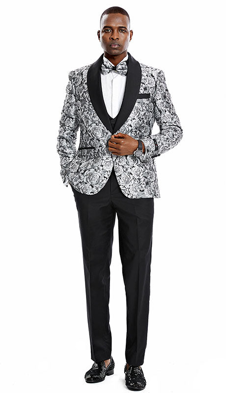 Tazzio Mens Suit M363SK-SIL