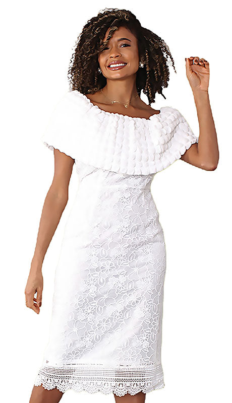 Chancele 9578-WHT Ladies  Dress