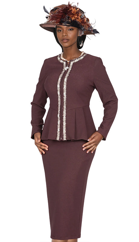 Elite Champagne Knit 5958-BRN-IH  Suit for Women