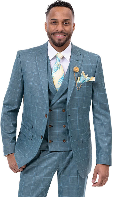 EJ Samuel M2767-TEAL Mens Suits