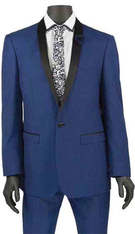 Vinci Mens Tuxedo T-SS-BLU
