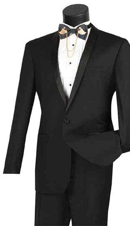 Vinci Mens Tuxedo T-SS-BLK