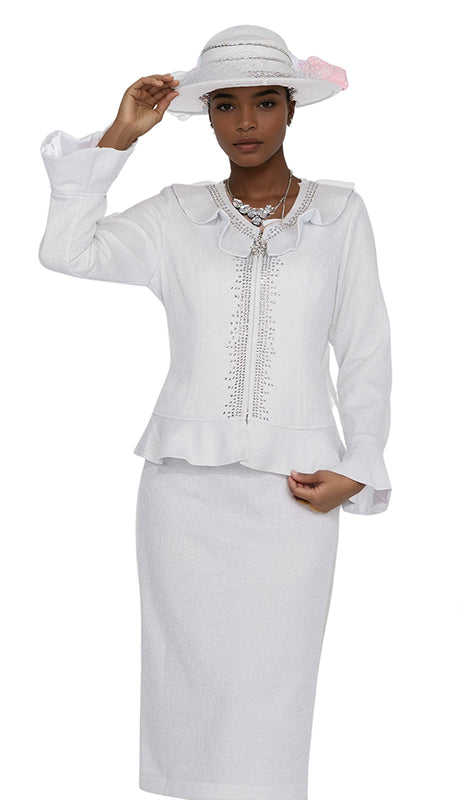 Elite Champagne Knit 5960-WHT-IH  Suit for Women