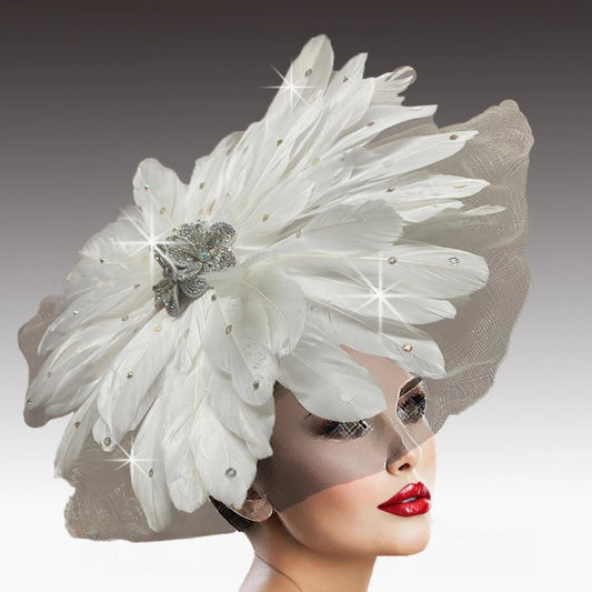 MANDARIN FA3200-WH  Fascinator